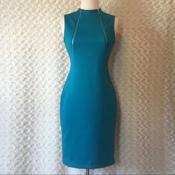Calvin Klein High Neckline Sleeveless Zip Dress - Picture 8 of 8